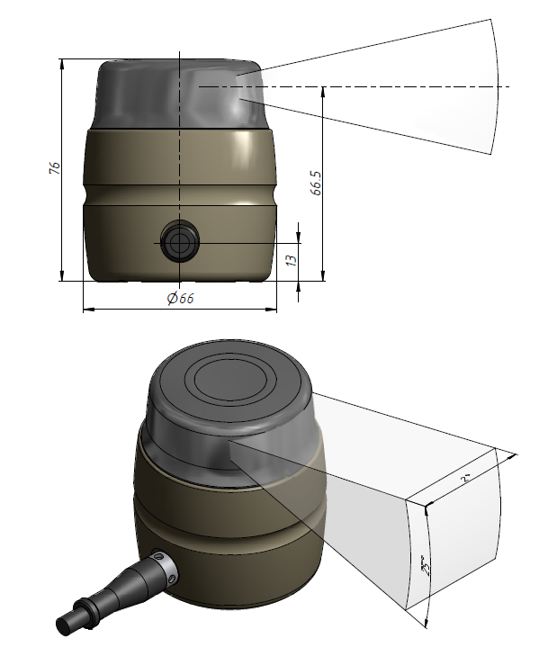 Dimensions Mini Single Beam Scanning Sonar Echologger MRS900