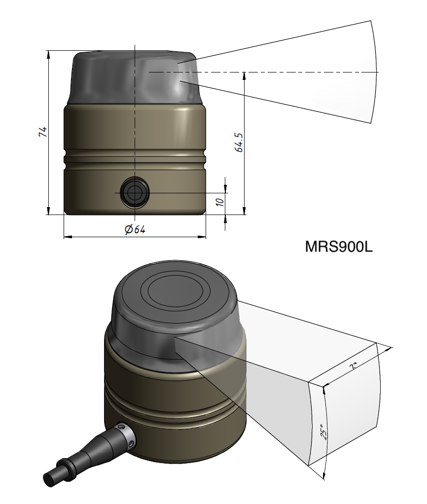 Dimensions Mini Single Beam Scanning Sonar Echologger MRS900L